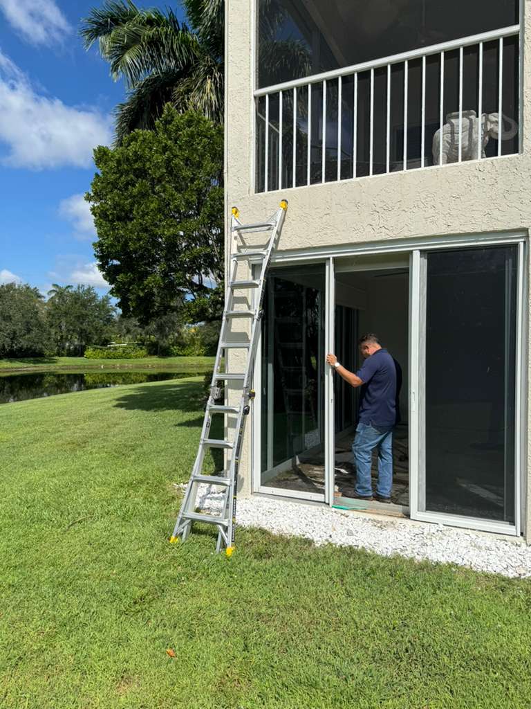 Impact windows and sliding doors during installation.